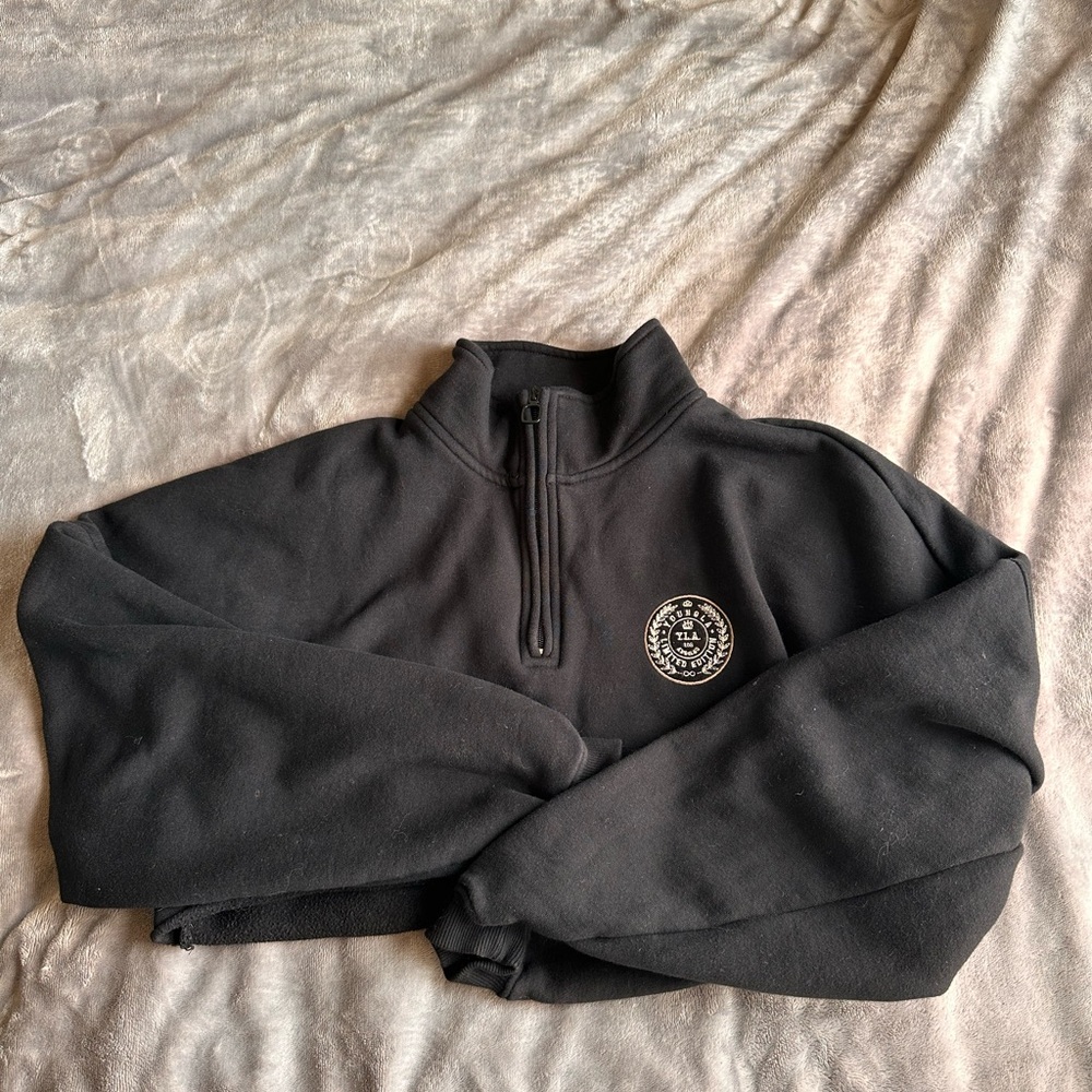 Youngla Cropped Quarter Zip Pullover Sweater - image 4